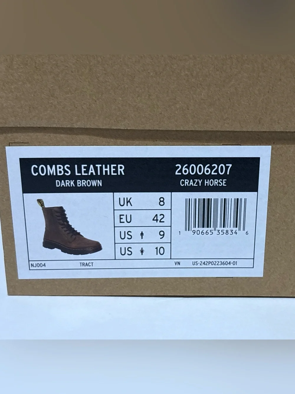 Dr. Martens shoe Box Dr Martens AirWair crazy horse 26006207 EMPTY BOX ONLY